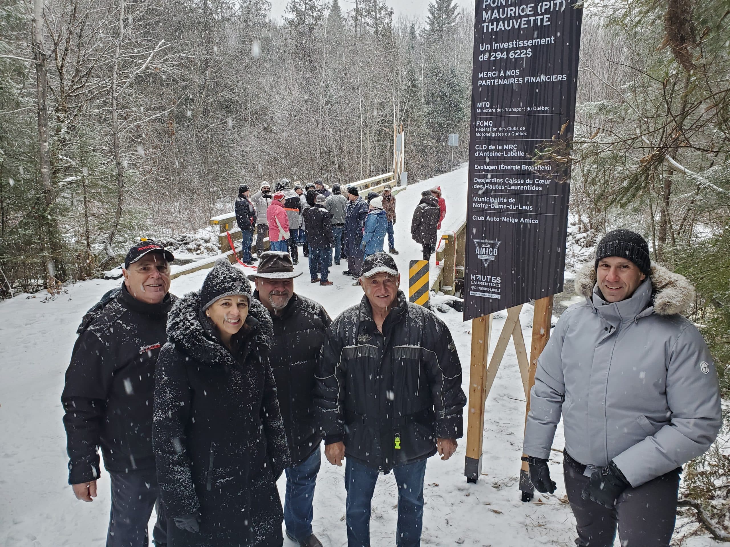 Plus de 200 000 $ pour la construction d’un pont et l’amélioration de la sécurité en motoneige dans les Hautes-Laurentides